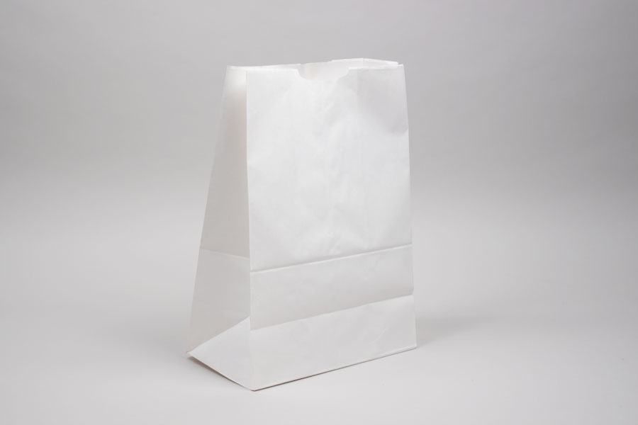 11 x 6 x 17 Modified 1/6 Barrel White Kraft Sos Paper Bags